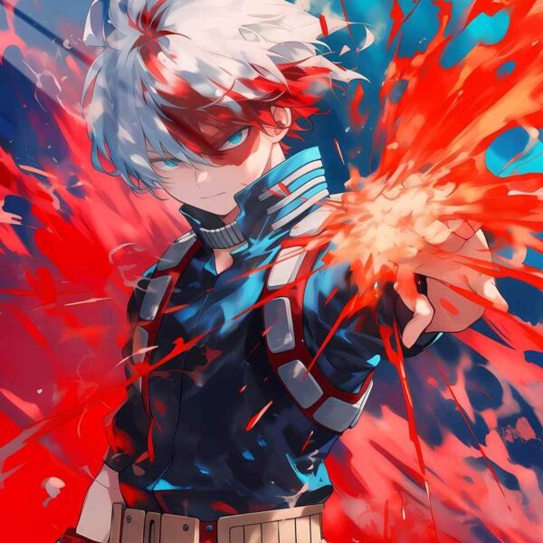 Shoto Todoroki Fiery Explosion Red, Blue