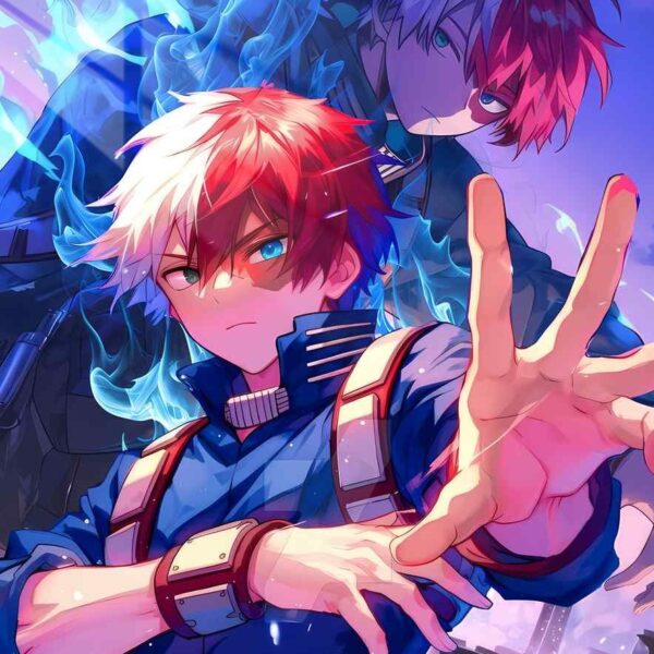 Shoto Todoroki Flames Blue & Red