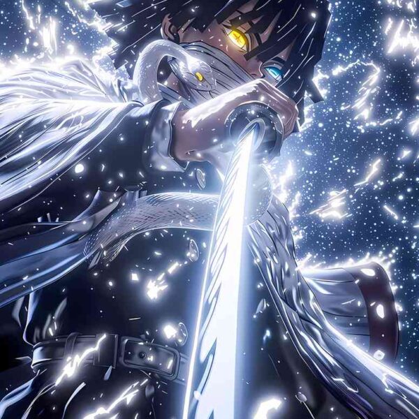 Snake Hashira Glowing Blue & White