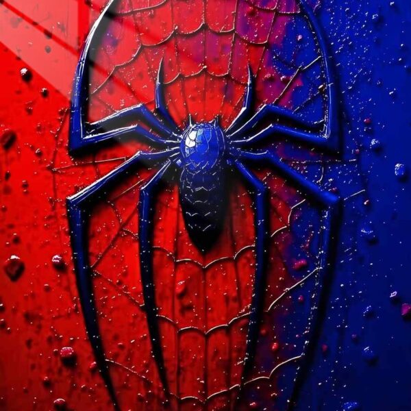 Spider Emblem Impasto Red & Blue