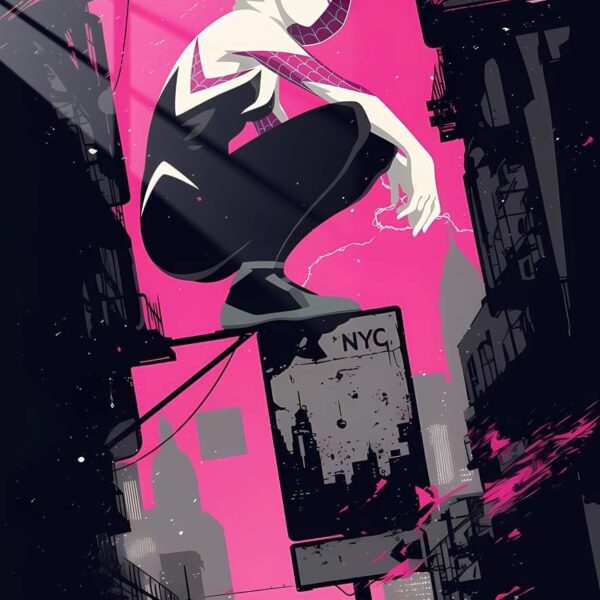 Spider Girl Nyc Perch Bold Lines Pink