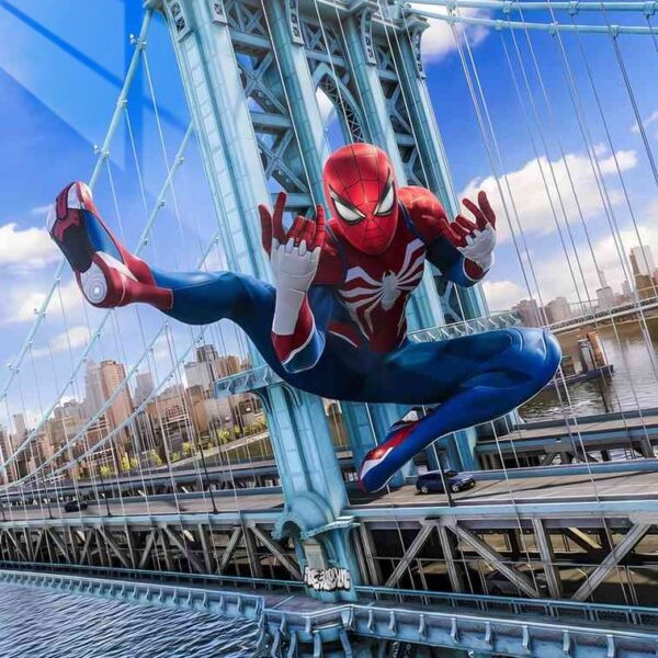 Spider Man Advanced Suit Dynamic Pose Blue, Red, White