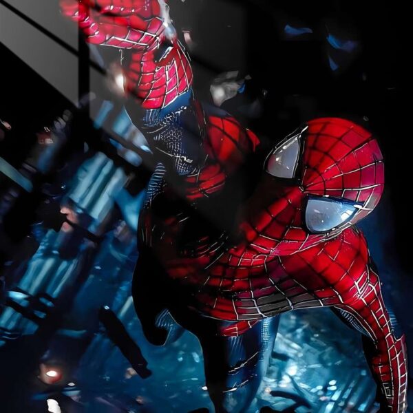 Spider Man Descent Motion Blur Red & Blue