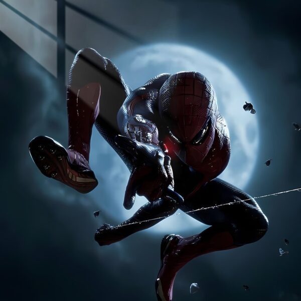 Spider Man Lunar Leap Dynamic Pose Dark Blue