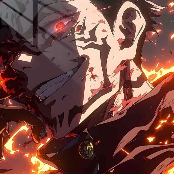 Sukuna'S Fiery Gaze Inferno Red