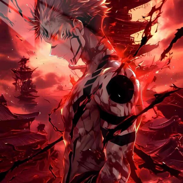Sukuna'S Rage Crimson Inferno Red