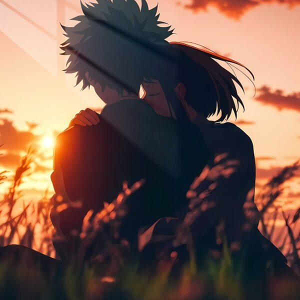 Sunset Embrace Silhouette Orange