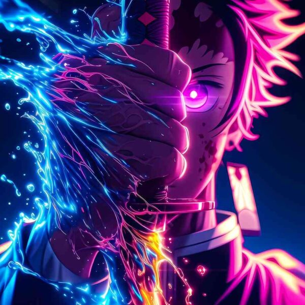 Tanjiro Neon Pink, Blue