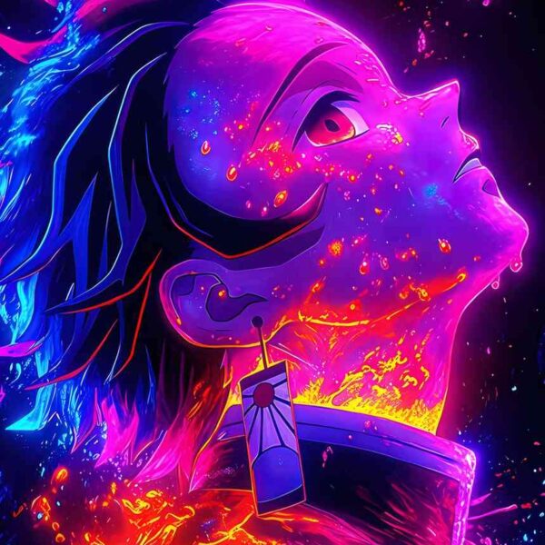 Tanjiro Neon Pink, Purple, Blue