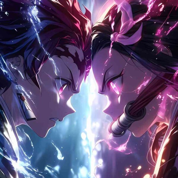 Tanjiro & Nezuko Clash Purple & Blue