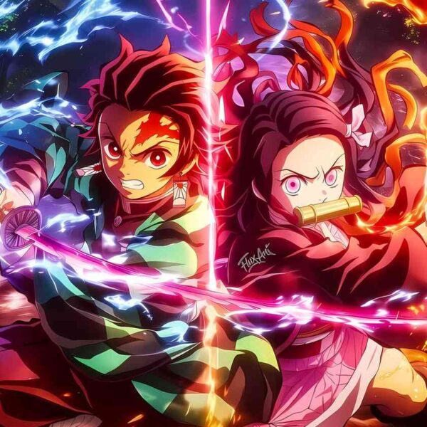 Tanjiro & Nezuko Fiery Clash Red & Blue