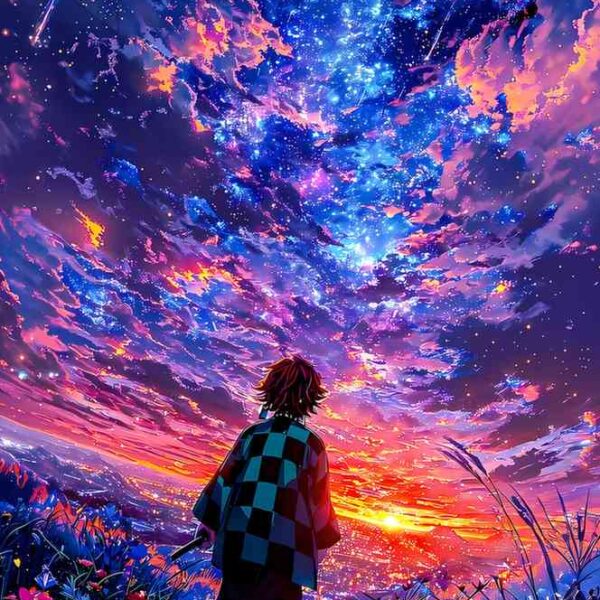 Tanjiro Starry Night Purple, Blue, Orange