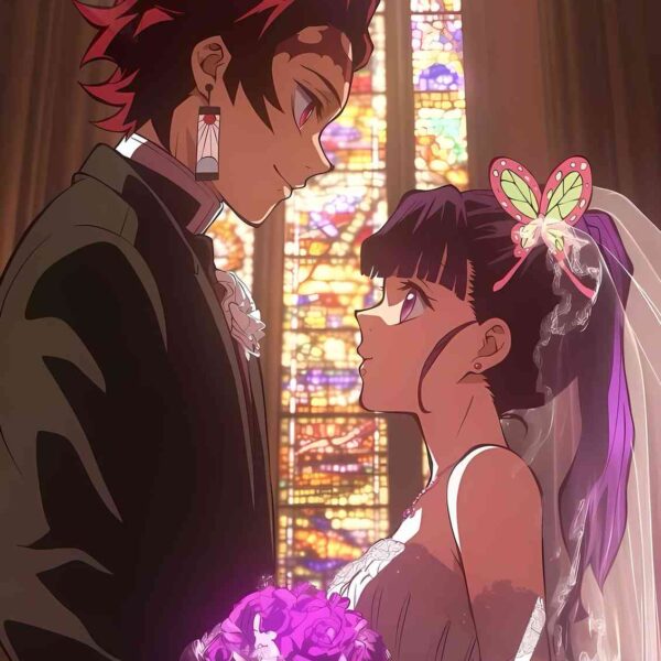 Tanjiro And Kanao Wedding Purple
