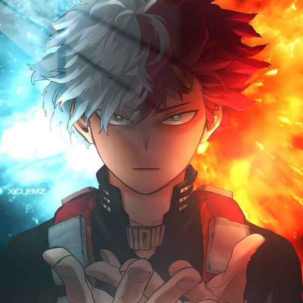 Todoroki Fire And Ice Red And Blue