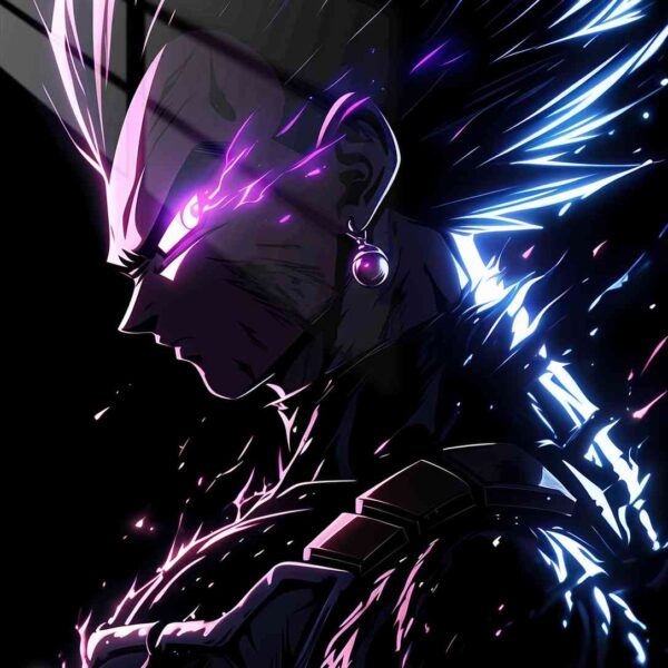 Vegeta Purple Glowing Eyes
