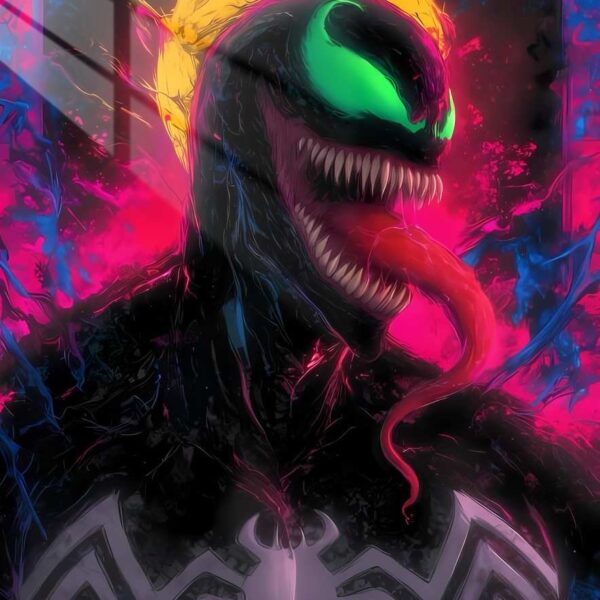 Venom Unleashed Fluid Art Pink, Teal, Yellow