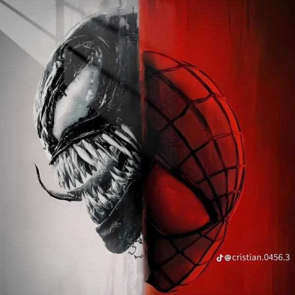 Venom Vs. Spider Man Divided Red & Black