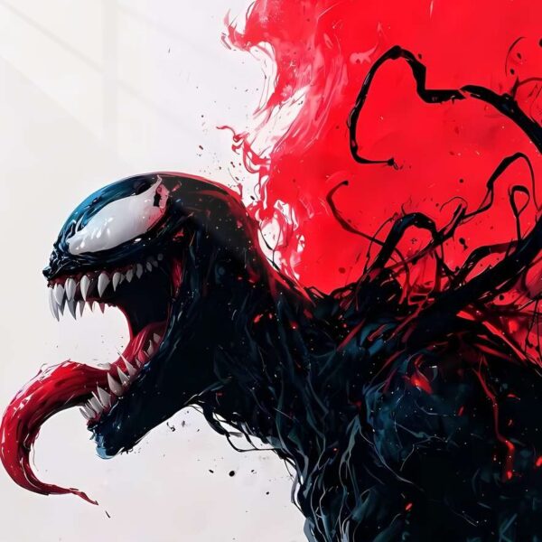 Venom'S Rage Abstract Flow Red & Black