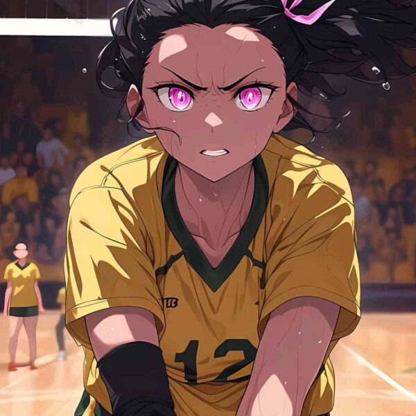 Volleyball Nezuko Determined Gold, Purple