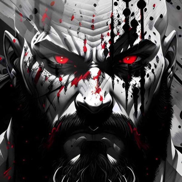 Wrathful Gaze Abstract Splashes Red & Grey
