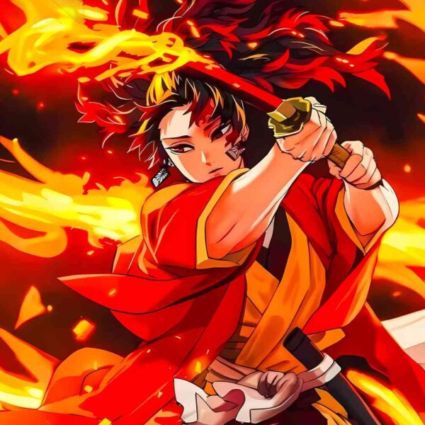 Yoriichi Fiery Swordsmanship Red Orange