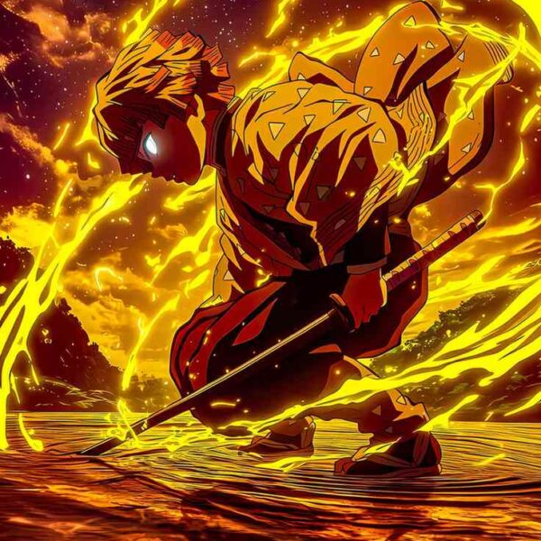 Zenitsu Fiery Breath Orange And Yellow