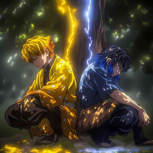 Zenitsu And Inoske Thunder Gold & Blue