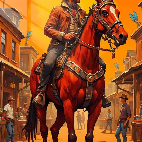 Arthur In The Marketplace Vibrant Western Orange