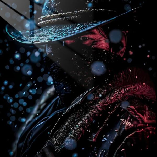 Arthur'S Cold Embrace Neo Noir Teal & Crimson