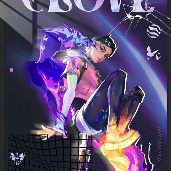 Clove Glitch Art Purple