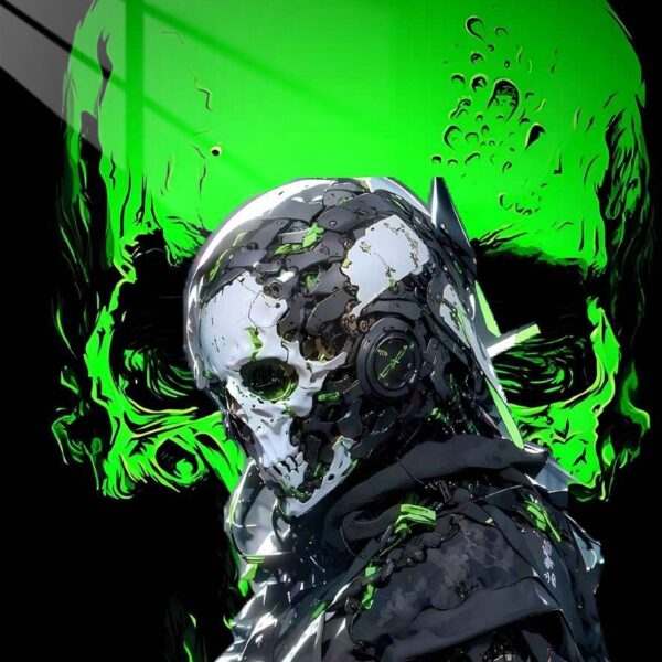 Cyber Ghost Glowing Green Dark