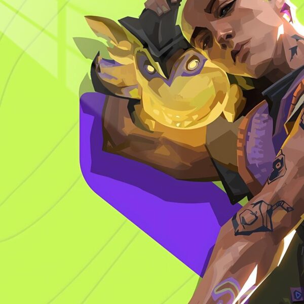 Geko Abstract Portrait Lime & Purple