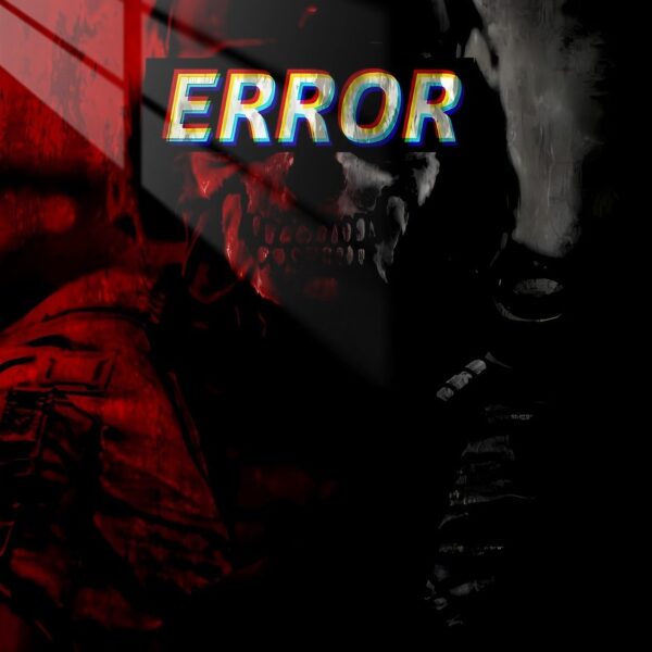 Ghost Glitch Digital Distortion Red & Grey