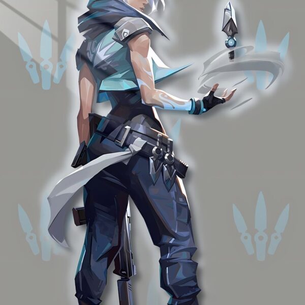 Jet Shadow Dance Stylized Portrait Teal