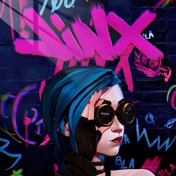 Jinx Graffiti Cyberpunk Style Pink, Blue