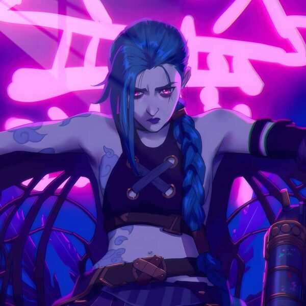 Jinx Under Neon Cyberpunk Purple, Pink