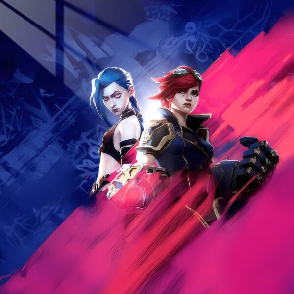 Jinx & Vi Brushstroke Duel Pink & Blue