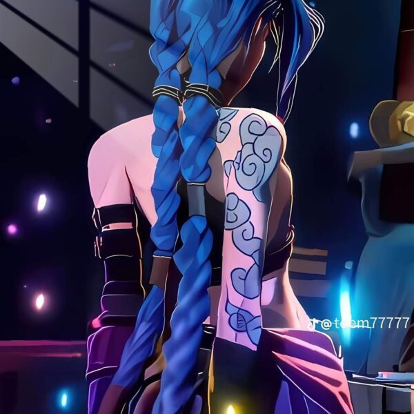 Jinx'S Back Anime Flair Blue, Purple