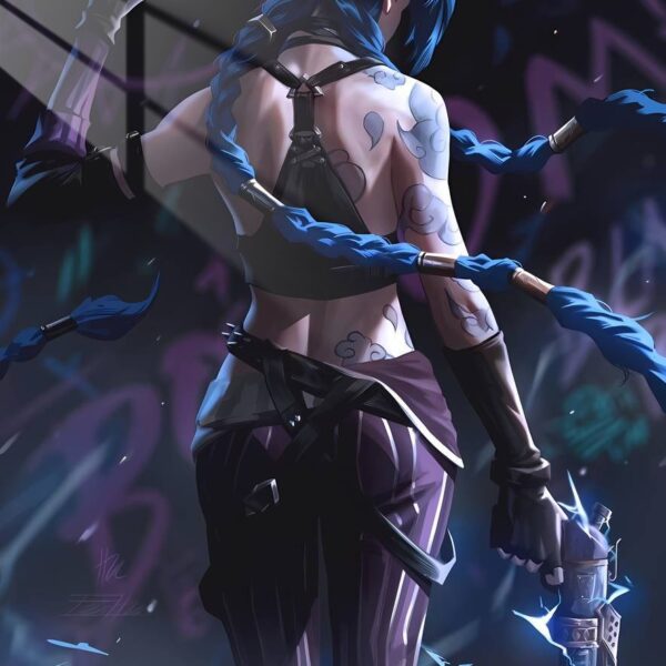 Jinx'S Defiance Cyberpunk Grit Blue, Purple