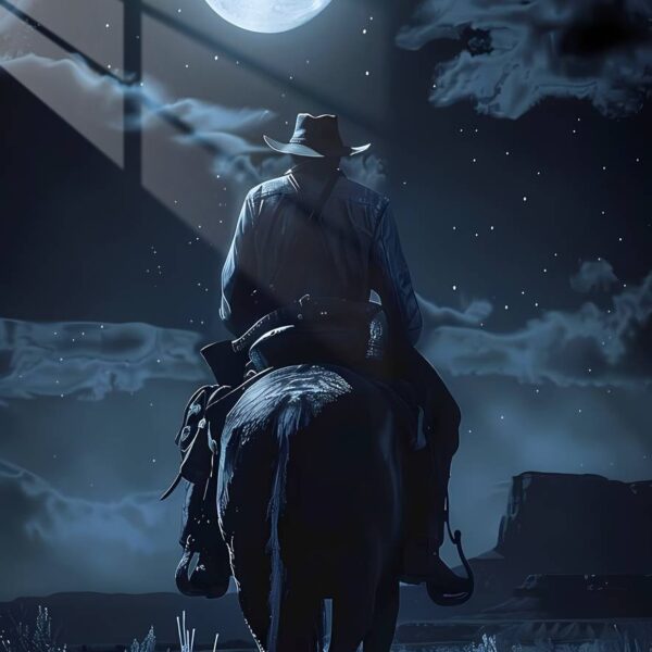 Lone Rider Moonlit Blue
