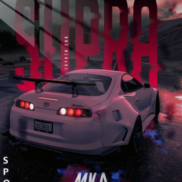 Mk4 Supra Night Drive Cyberpunk Style White