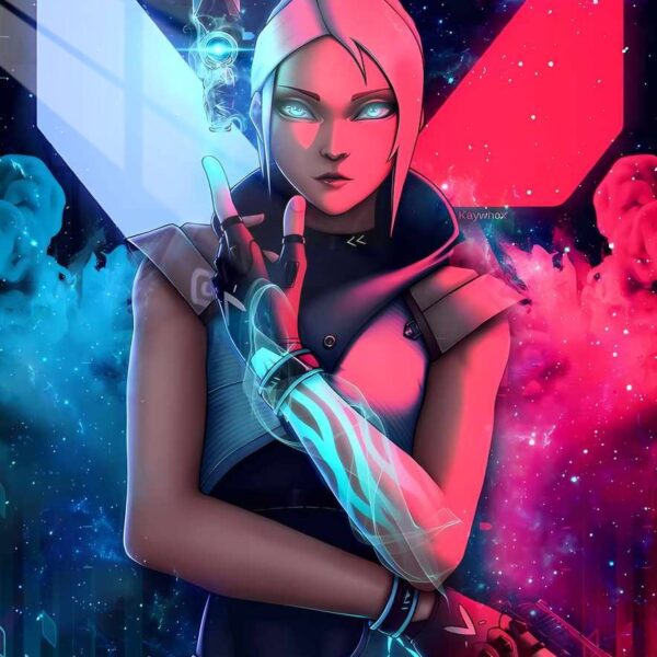 Neon Cyberpunk Teal & Crimson