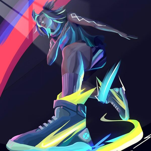 Neon Jett Cyberpunk Teal & Yellow
