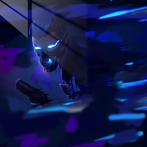 Night Prowl Glowing Mask Blue
