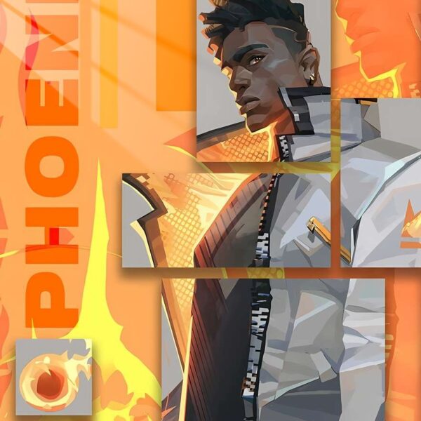 Phoenix Blaze Abstract Collage Orange