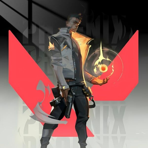 Phoenix Blaze Stylized Portrait Red & Gold