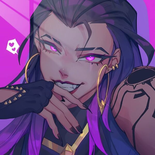 Reyna'S Smirk Anime Style Purple
