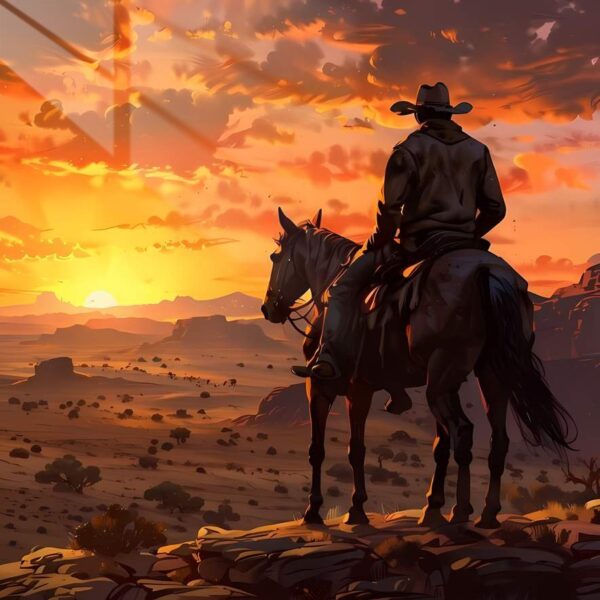 Sunset Rider Painterly Orange