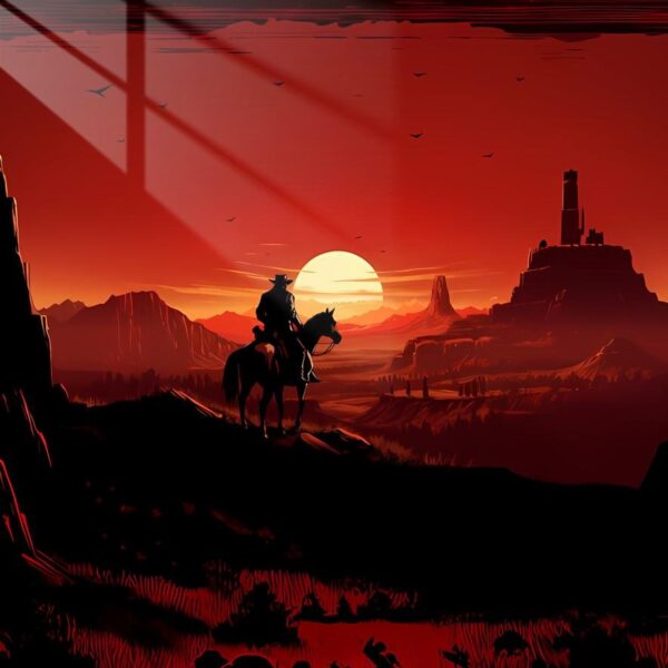 Sunset Rider Silhouette Crimson