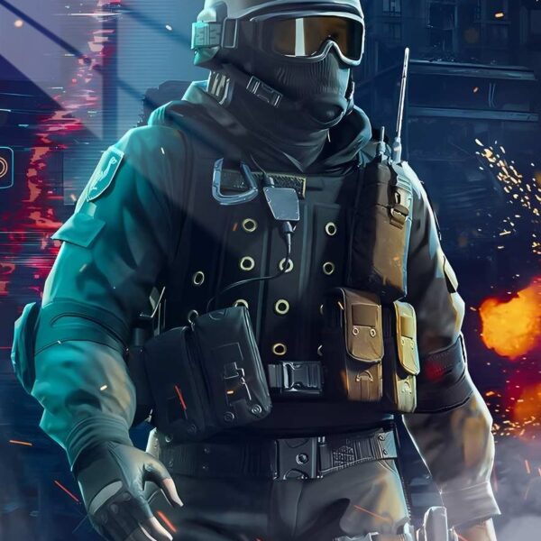 Urban Operator Glitch Art Teal